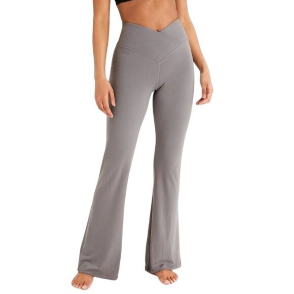 NEW Offline by Aerie Real Me Flare Leg Crossover Hi-Rise Legging Gray Size XL - Picture 1 of 11